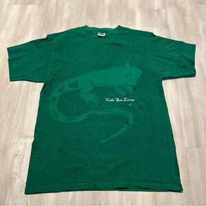 Cabo San Lucas Green Lizard Print T-shirt Tee Sz M